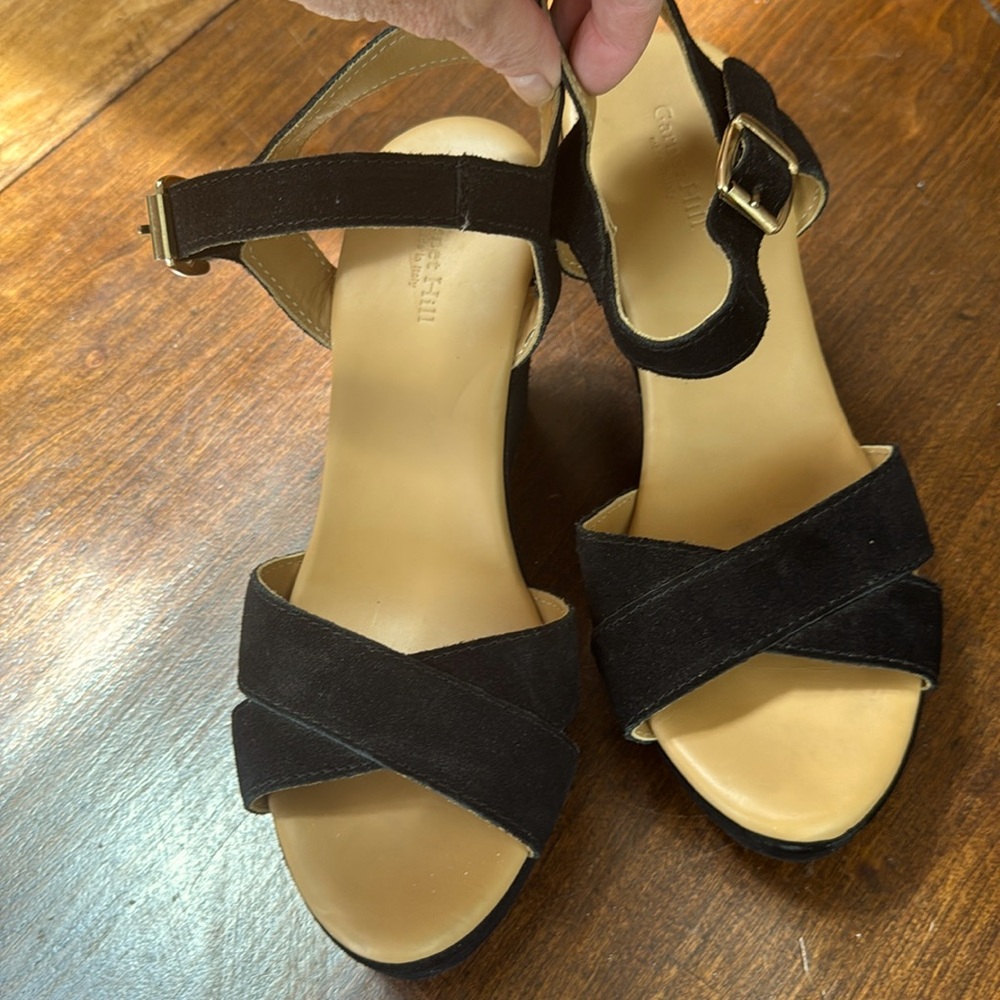 Garnet Hill Dorian Suede Wedge Sandals